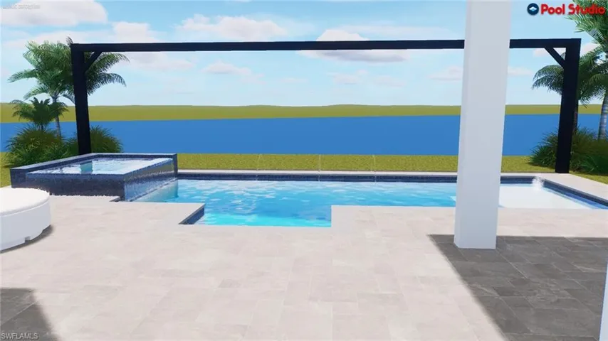 Rendering of custom pool / spa (screen  not pictured)