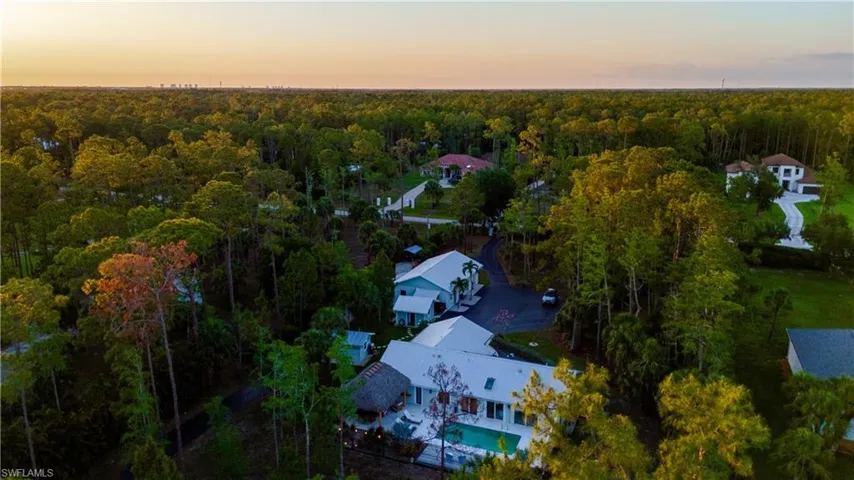Bird's eye view of a heavily wooded area
