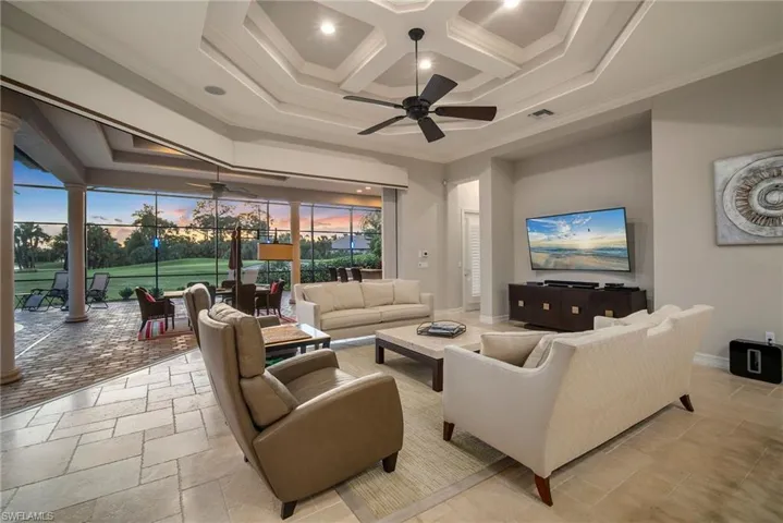 twilight living room shot