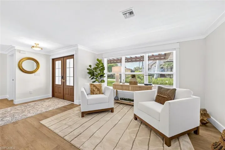 Wood-finish flooring throughout