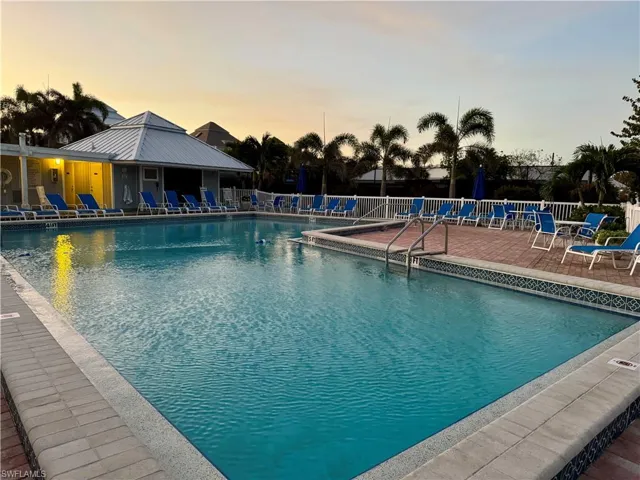 Pool with fence and a patio