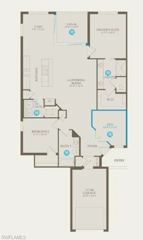 Floor plan with options selected