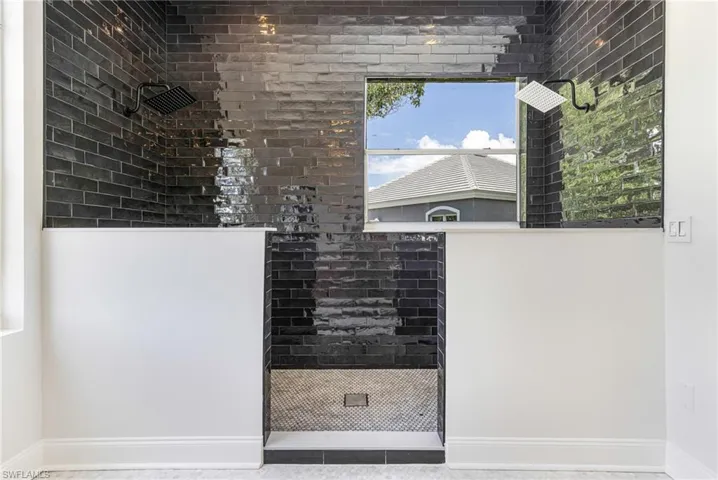 Modern, sleek walk in shower