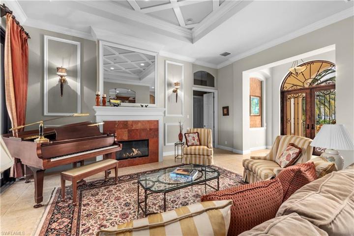 Crown molding, tray ceiling natural gas firepalce