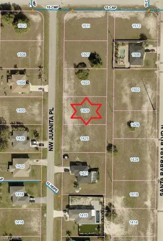 Aerial view of property's location featuring property boundaries highlighted