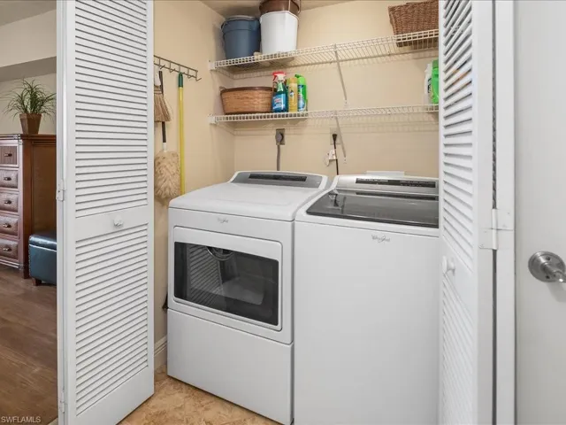 Laundry area featuring washing machine and dryer