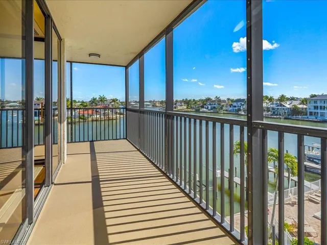 Screened balcony facing South