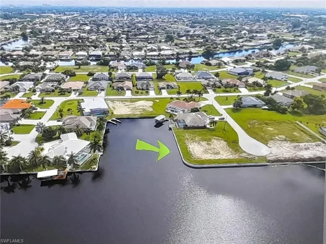 Bird's eye view of property, looking East.
