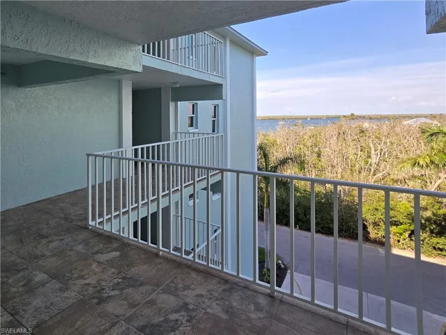 Balcony with a water view