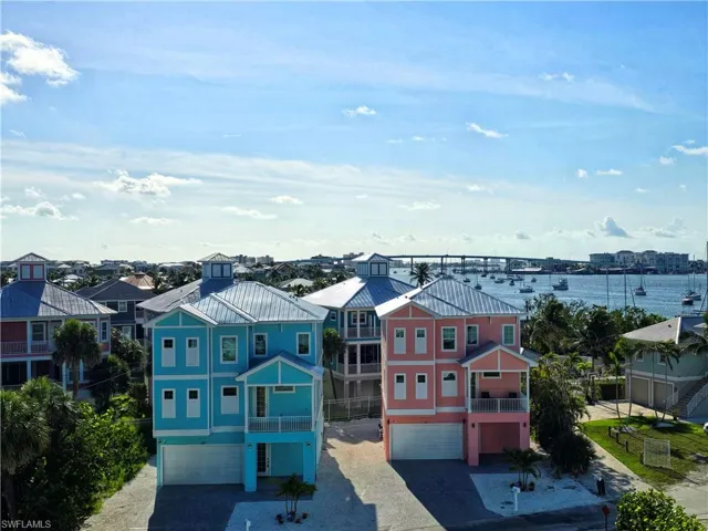 Aerial perspective of suburban area