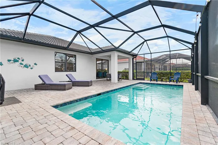 View of swimming pool and lanai
