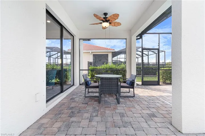 Covered Lanai with ceiling fan