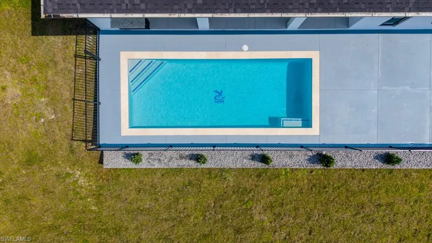 Aerial view of a pool area