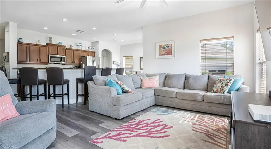 Living room open to kitchen