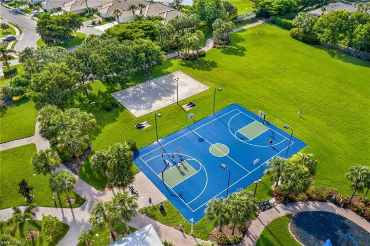 Basketball court and sand volleyball