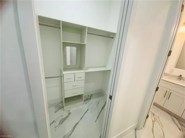 Closet with a sink