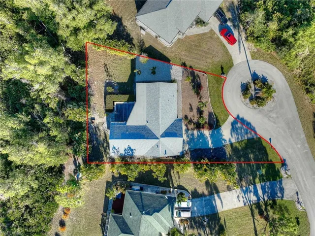 View of subject property with property boundaries highlighted