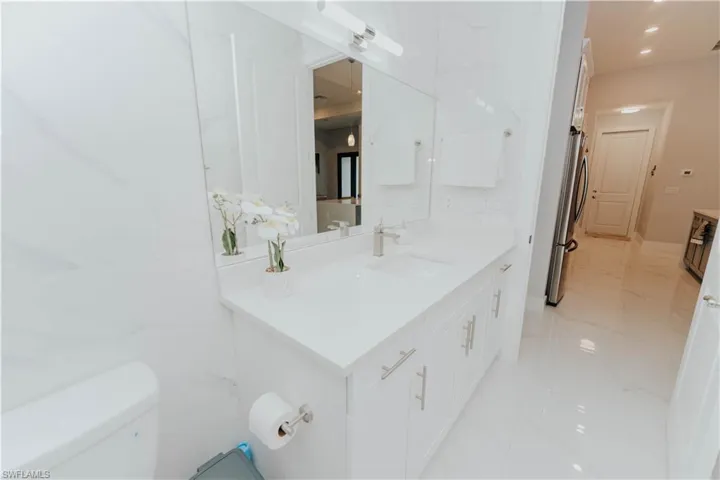 Bathroom with toilet and vanity