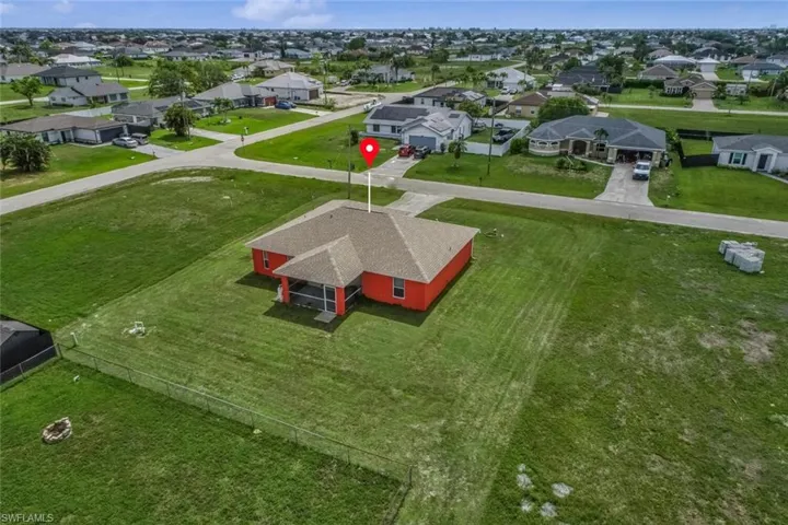 Aerial perspective of suburban area