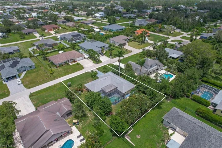 Birds eye view of property