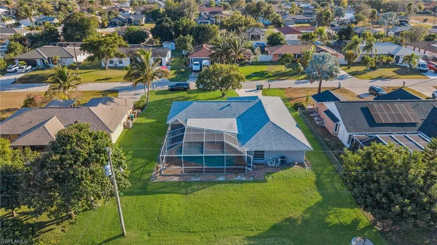 Aerial perspective of suburban area