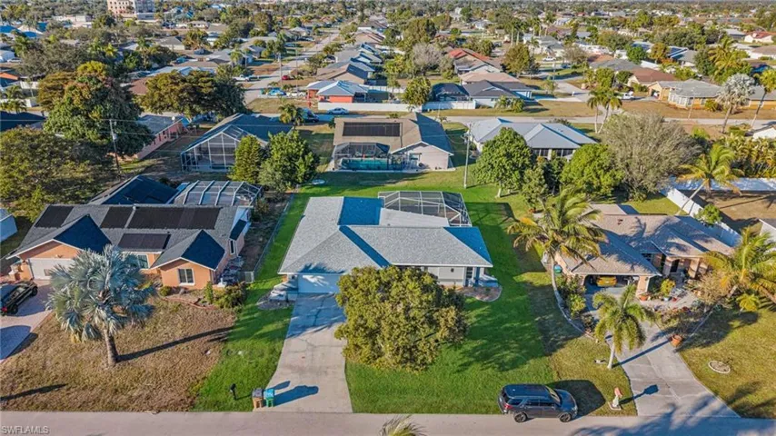 Aerial view of residential area