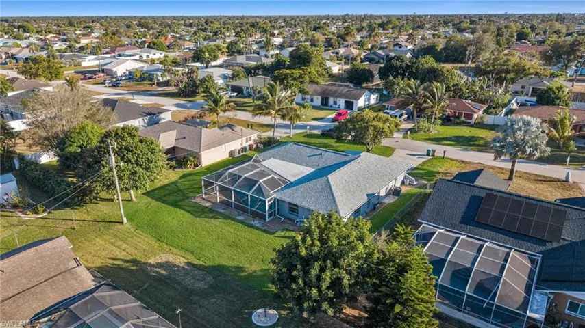 Aerial view of residential area