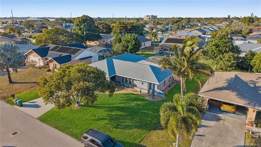 Aerial view of residential area