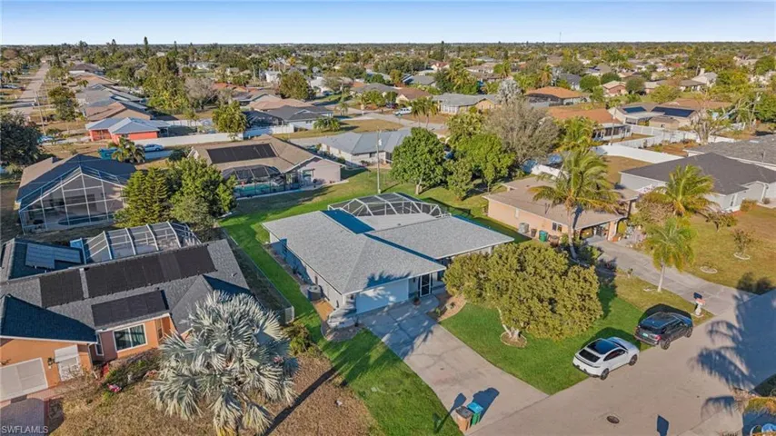 Aerial view of residential area