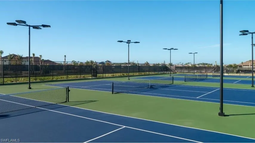View of tennis court