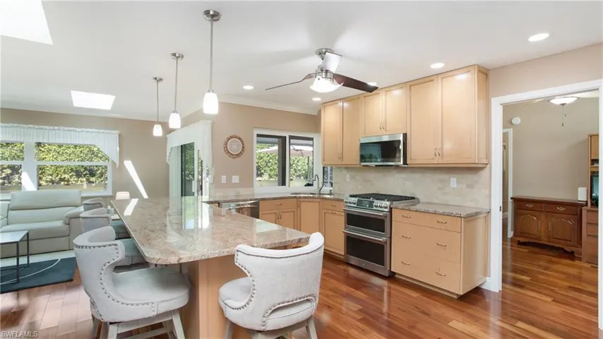 Kitchen with stainless steel appliances