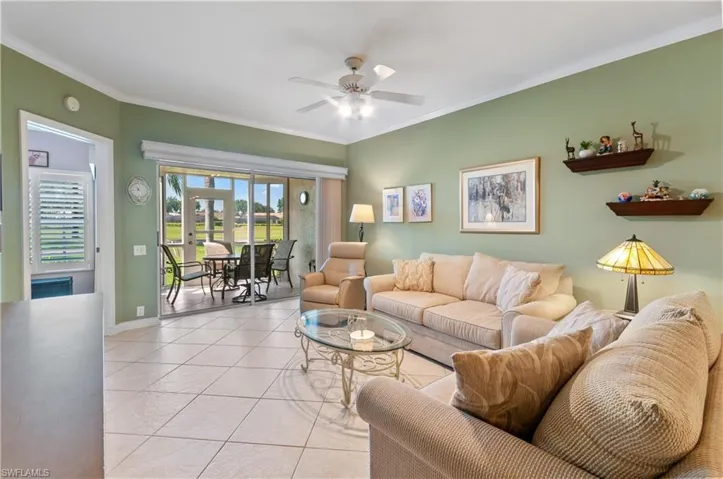 Tile throughout great room, kitchen, and bathrooms.