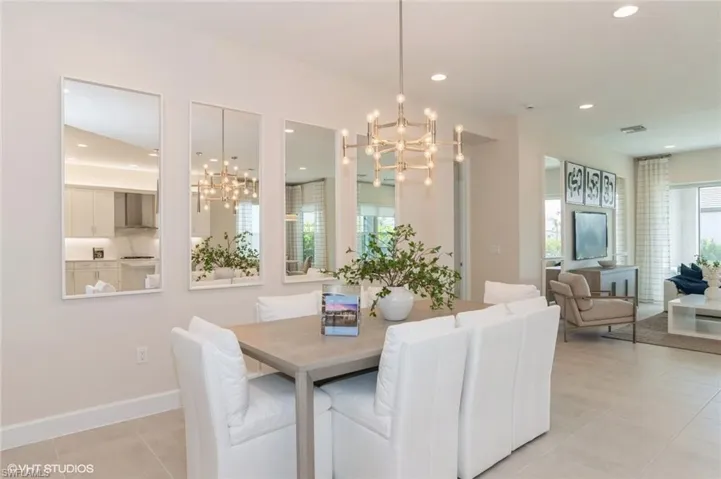 Formal dining area, with furniture included.