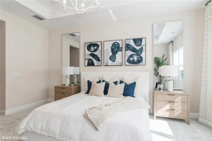 Primary bedroom, including furnishings