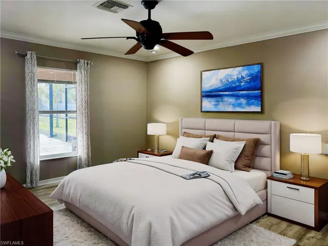 Virtually Staged Master Bedroom
