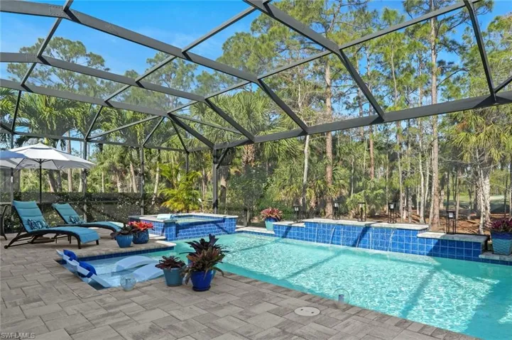 Custom pool with sun shelf, ample spa and solar heating