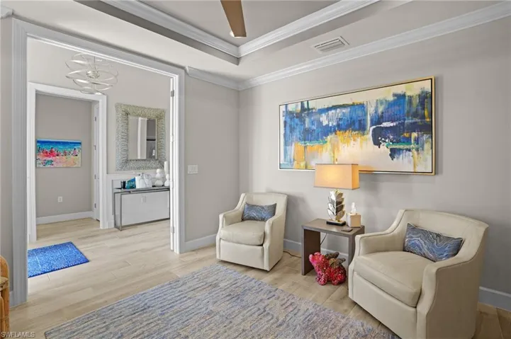 Located by the front door with French doors