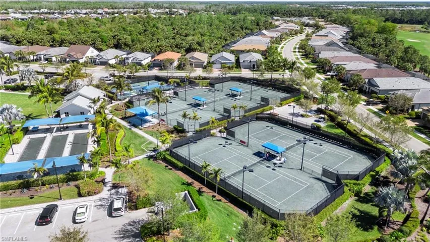 Amenity complex includes bocce, tennis and pickleball