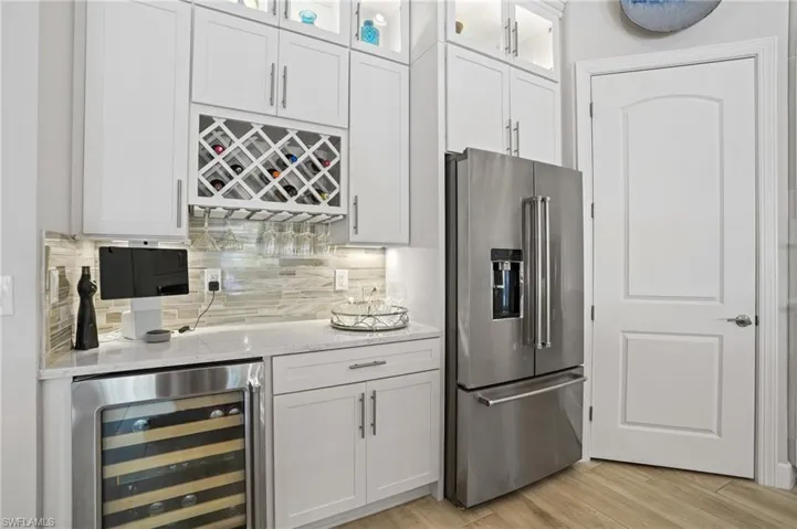 Seamless host bar with wine cooler