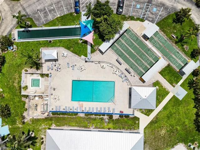 Bird's eye view of a pool