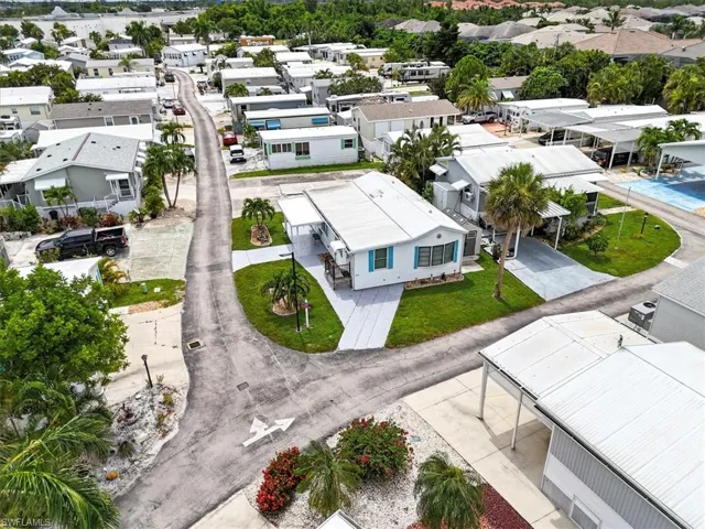 Aerial view of residential area