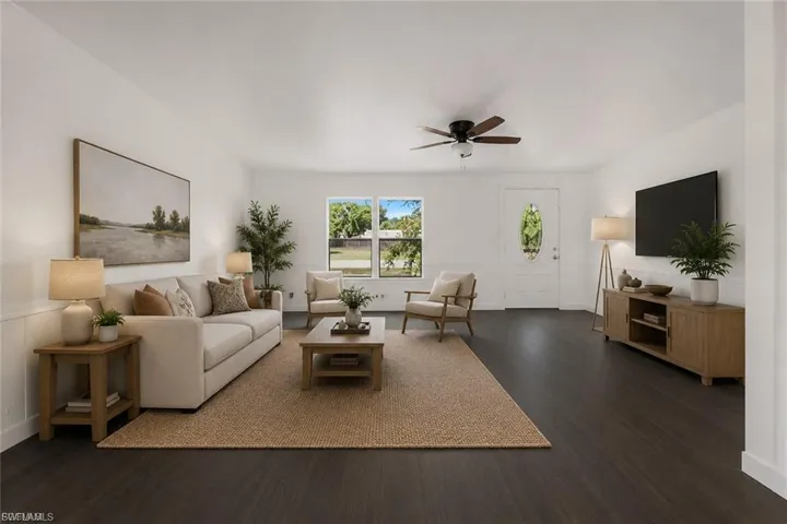 AI-generated virtual staging for illustration purposes only. Furniture and décor shown are not included with the property.