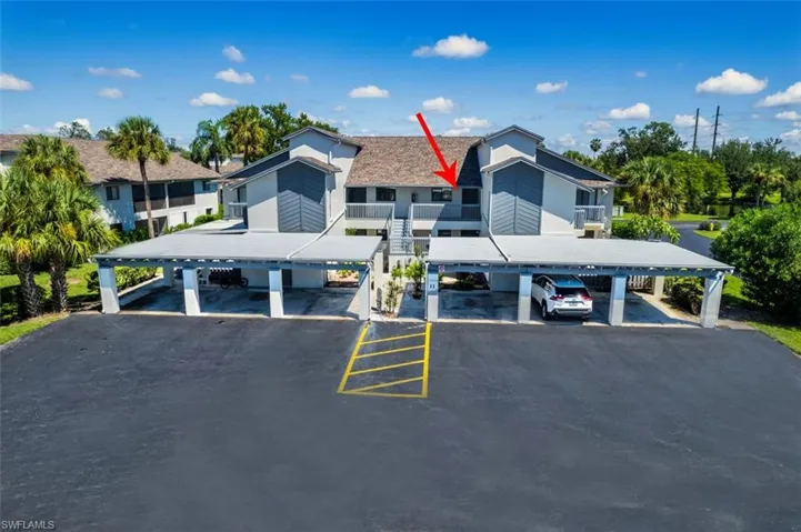 View of covered parking lot