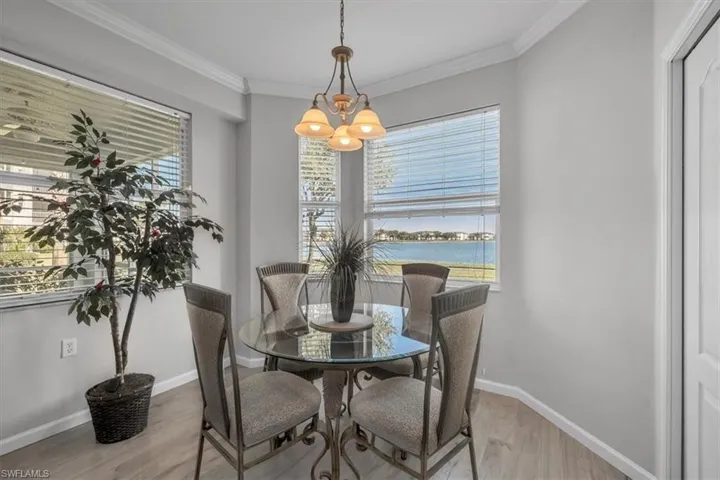 Breakfast nook looking at lake