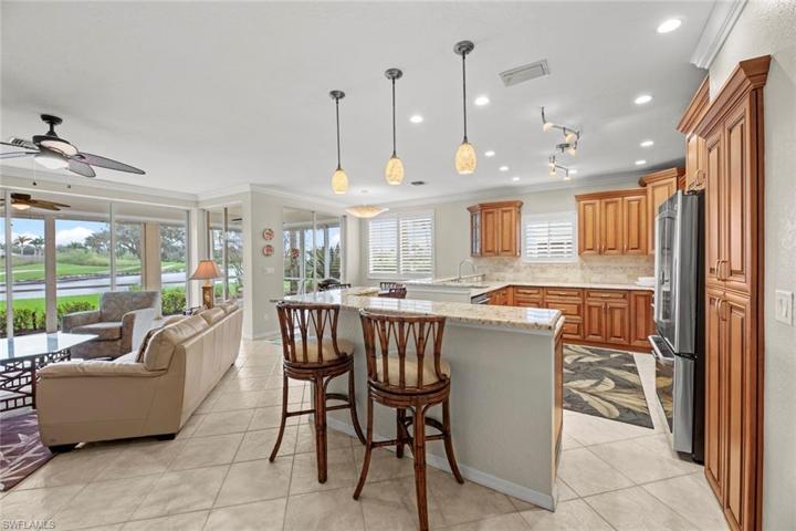 Kitchen has great view of outside