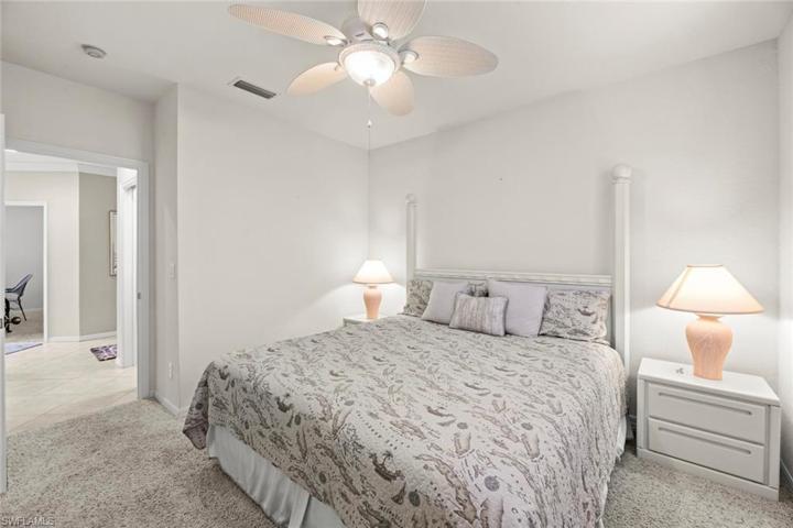Guest bedroom has hall access to bathroom