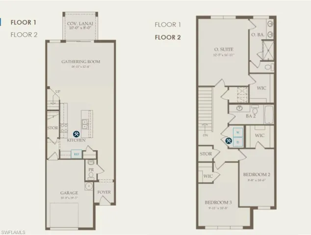 Floor plan with selected options