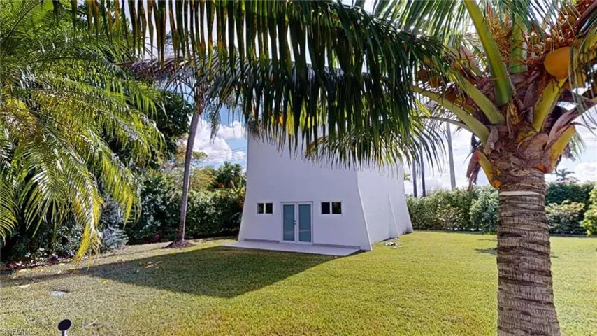 View of yard with french doors