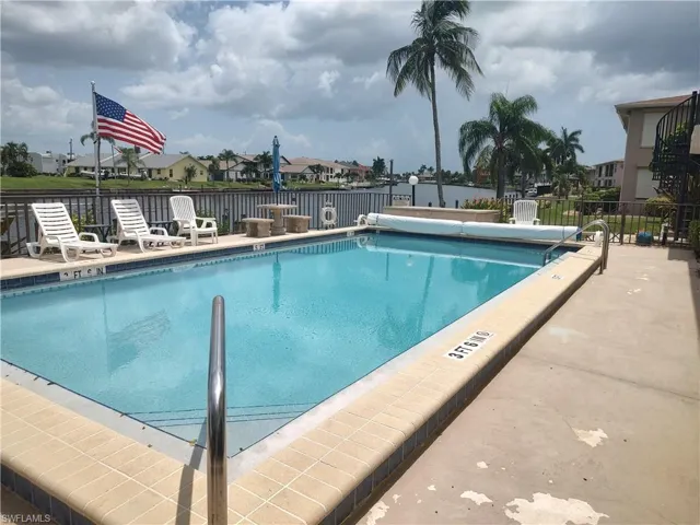 View of swimming pool. Great place to view the sunset.