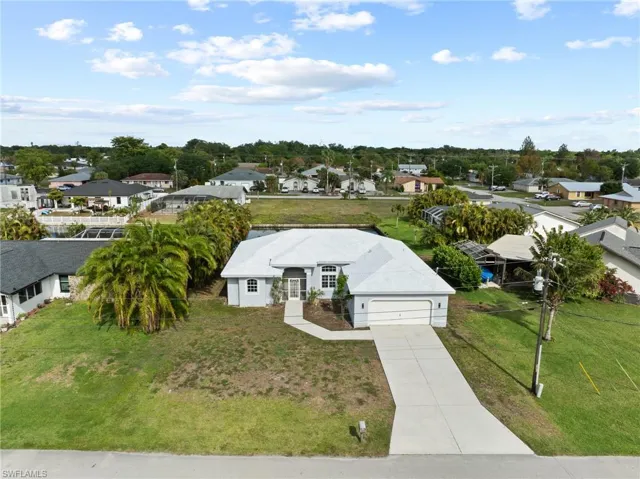 Aerial view of residential area